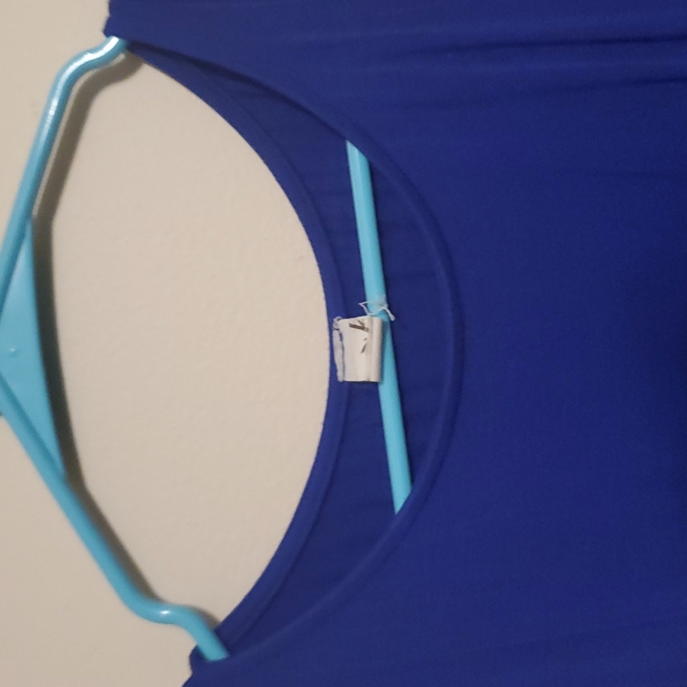 MTS Royal Blue long top with shoulder cut outs - Picture 7 of 7
